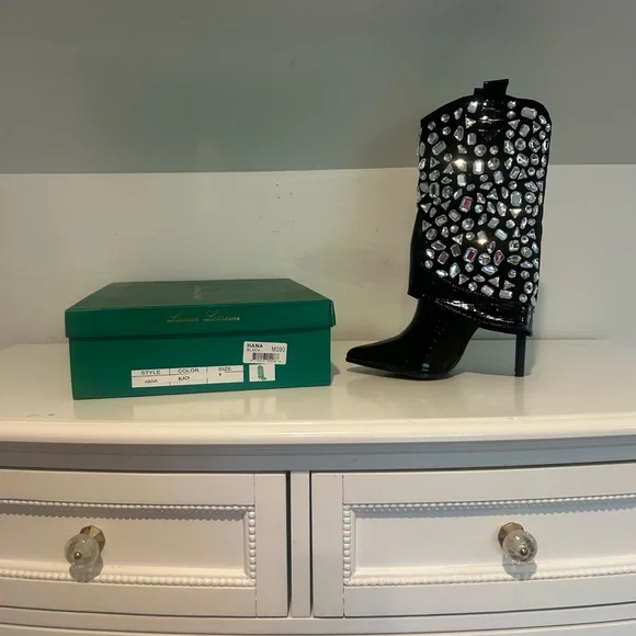 Lauren Lorraine Black Diamond Studded Boots - Picture 2 of 7